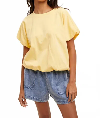 Wishlist Bubble Hem Knit Top In Lemon In Yellow