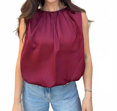 Wishlist Bubble Hem Top In Red In Burgundy