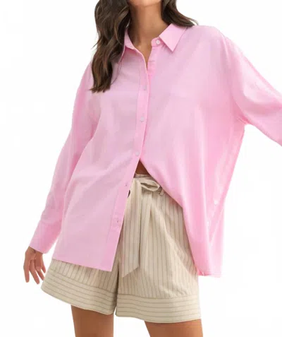 Wishlist Bubblegum Button Down Shirt In Pink
