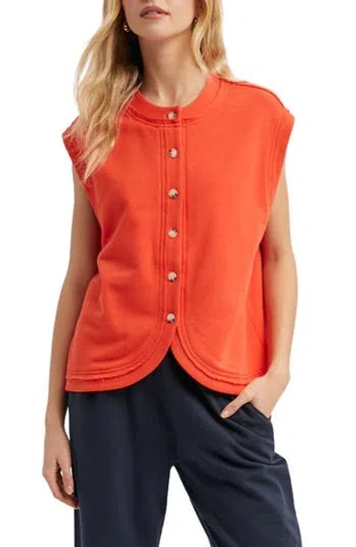 Wishlist Button-up Knit Vest In Red