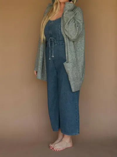 Wishlist Cady Cardigan In Gray In Blue