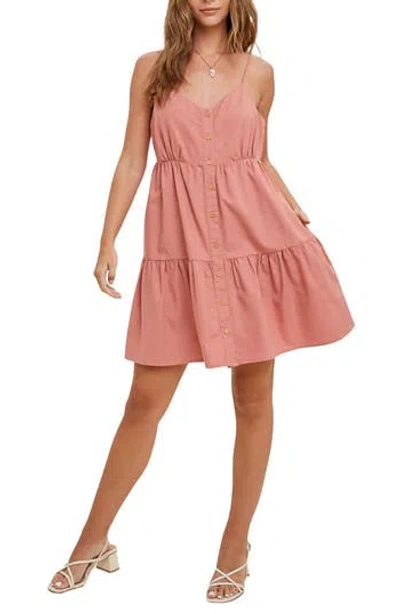 Wishlist Cami Button-up Tiered Minidress