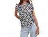 Wishlist Cami Floral Ruffle Blouse In White/black In Multi
