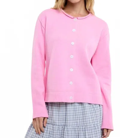 Wishlist Camille Button Up Cardigan In Pink