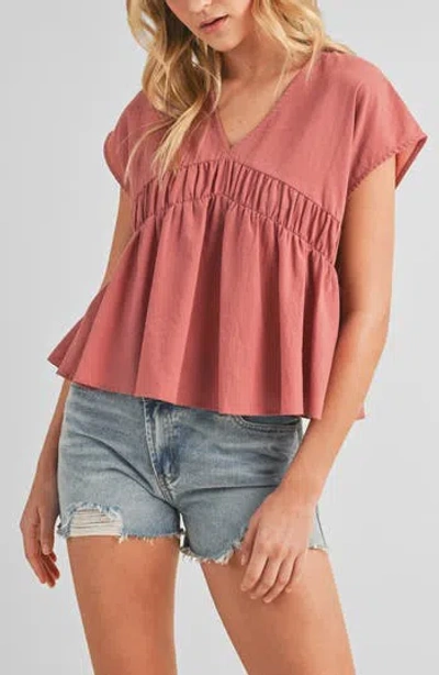 Wishlist Cap Sleeve Babydoll Top In Sienna