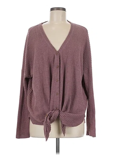 Pre-owned Wishlist Cardigan Sweater In Burgundy