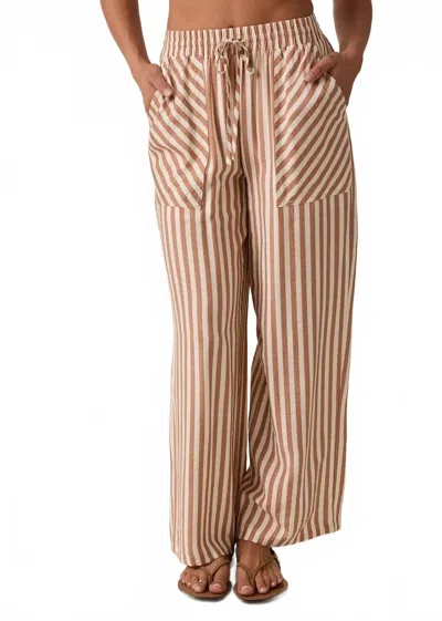 Wishlist Carter Pull On Wide Leg Pants In Mocha/cream In Multi