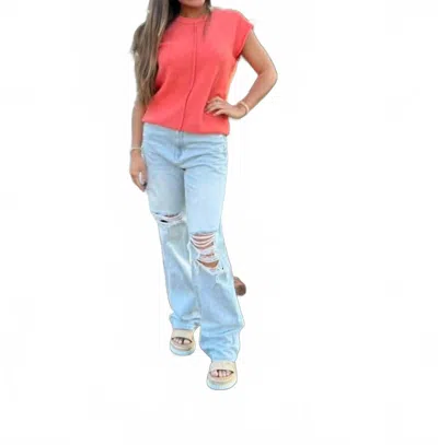 Wishlist Cassie Sweater Vest In Coral In Pink