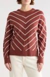 Wishlist Chevron Knit Pullover Sweater In Brown