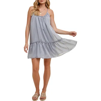 Wishlist Chiffon Babydoll Minidress In Purple