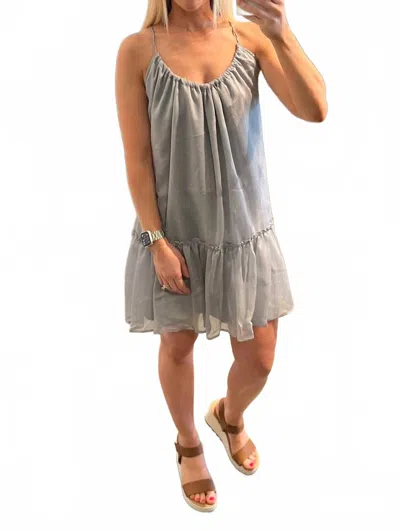 Wishlist Chiffon Racerback Mini Dress In Dove Blue In Gray