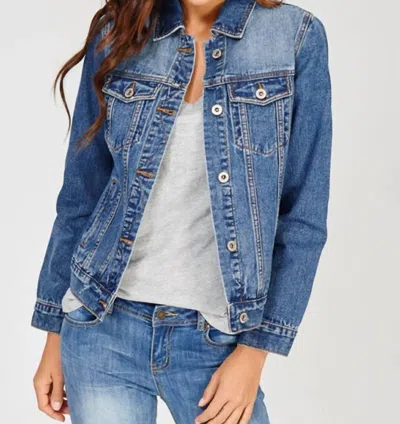 Wishlist Classic Denim Jean Jacket In Blue Medium Wash