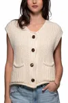 Wishlist Coastal Breeze Sleeveless Knit Vest In Cream In Neutral