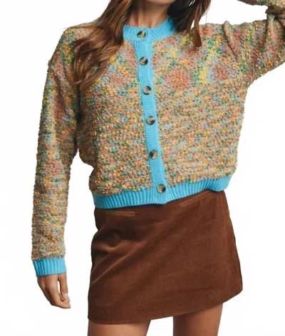 Wishlist Color Blend Button Front Cardigan In Brown