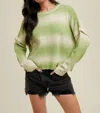 Wishlist Color Melt Sweater In Honeydew In Green