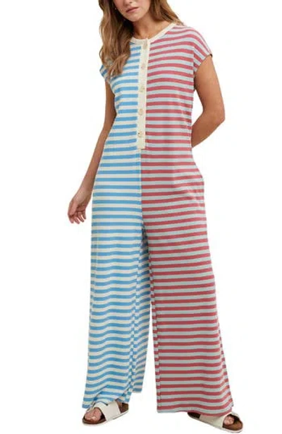 Wishlist Colorblock Wide Leg Jumpsuit In Brown