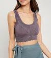 Wishlist Comfy Scalloped Edge Padded Bralette In Midnight In Grey