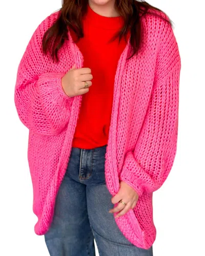 Wishlist Comin' In Hot For You Cardigan In Punch In Pink