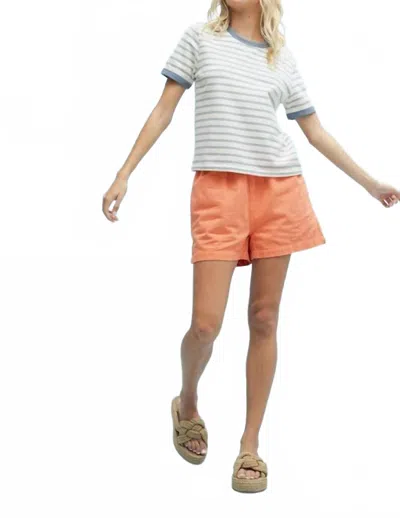 Wishlist Contrast Striped Knit Top In White Blue