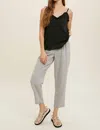 Wishlist Satin Lace Trimmed Top In Black In Black
