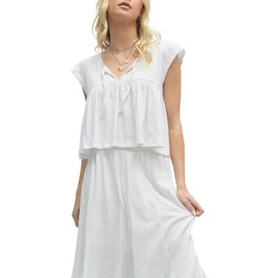Wishlist Cotton Blend Top And Skirt Set In White