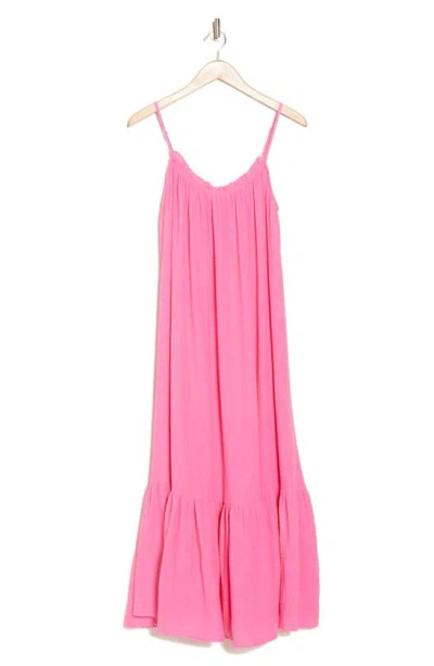 Wishlist Cotton Gauze Maxi Dress In Pink