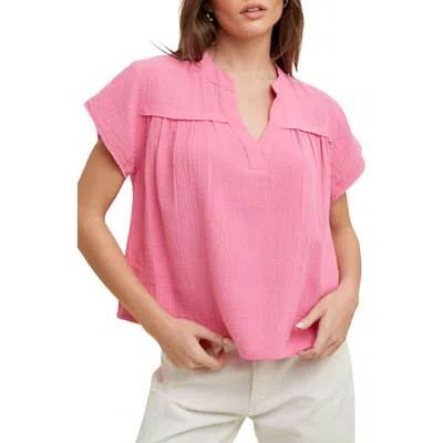 Wishlist Cotton Gauze Top In Pink