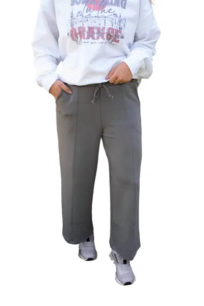 Wishlist Cozy Cropped Pants In Charcoal In Pink