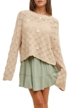 Wishlist Daisy Embroidered Open Stitch Sweater