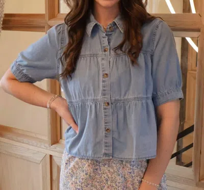 Wishlist Denim Doll Top In Chambray