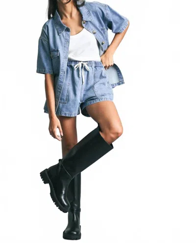 Wishlist Denim Shorts With Drawstring In Blue