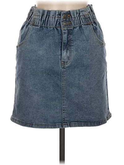 Pre-owned Wishlist Denim Skirt In Blue