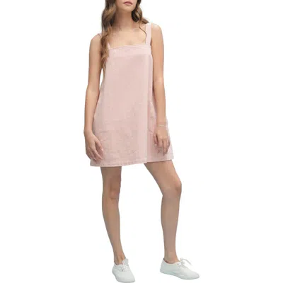 Wishlist Denim Stripe A-line Minidress In Neutral