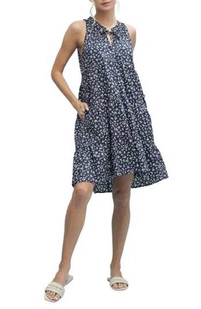 Wishlist Ditsy Floral Sleeveless Cotton Babydoll Dress In Multi