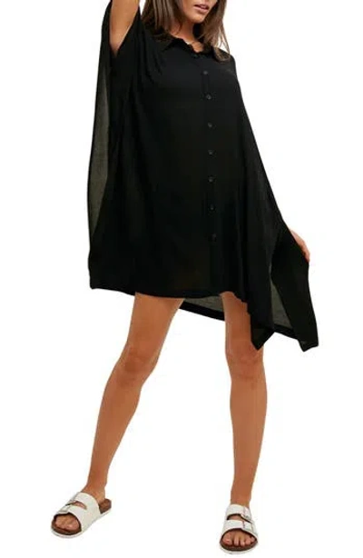 Wishlist Dolman Sleeve Maxi Shirt In Black