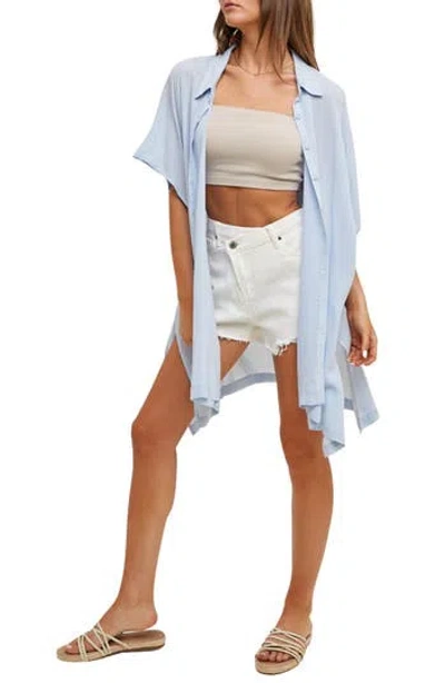 Wishlist Dolman Sleeve Maxi Shirt In Blue