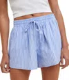 Wishlist Dolphin Hem Striped Boxer Shorts In Blue/white In Blue