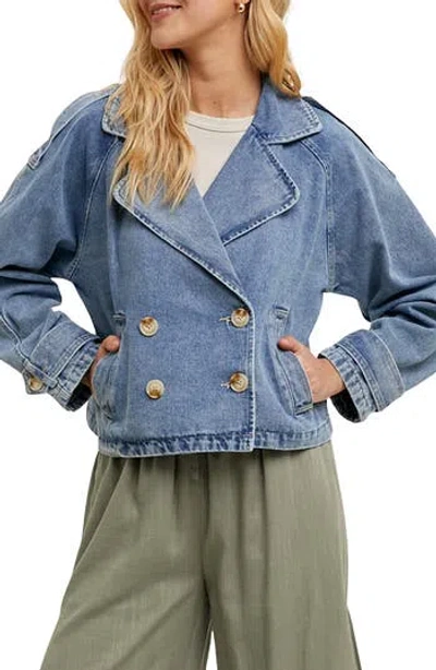 Wishlist Double Breasted Denim Jacket In Blue