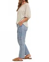 Wishlist Drop Shoulder Knit Top With Notch Detail In Champagne In Blue