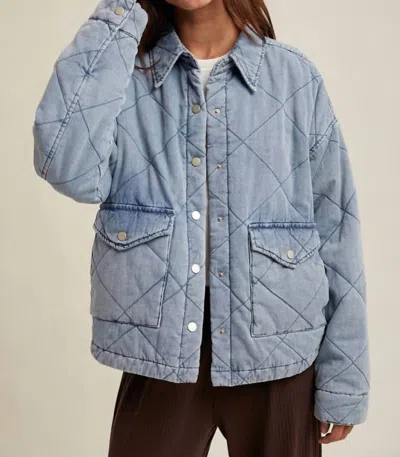 Wishlist Emma Quilted Jacket In Denim In Blue