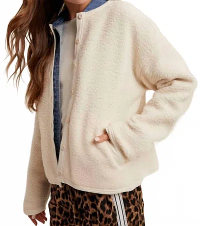 Wishlist Everly Sherpa Button-up Jacket In Ivory In Neutral