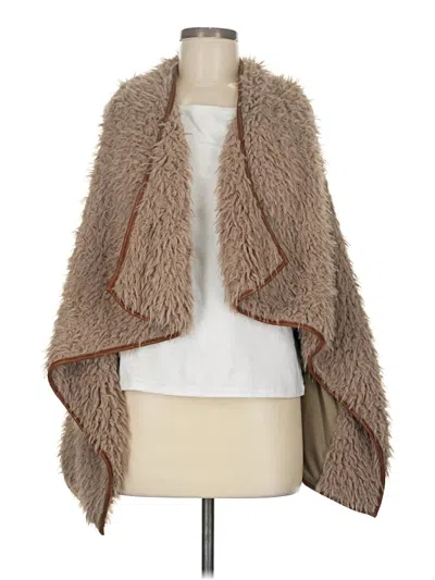 Pre-owned Wishlist Faux Fur Vest In Brown