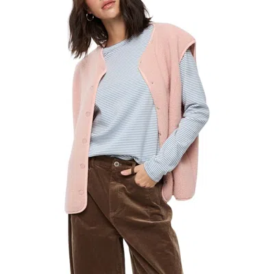 Wishlist Faux Shearling Vest In Pink