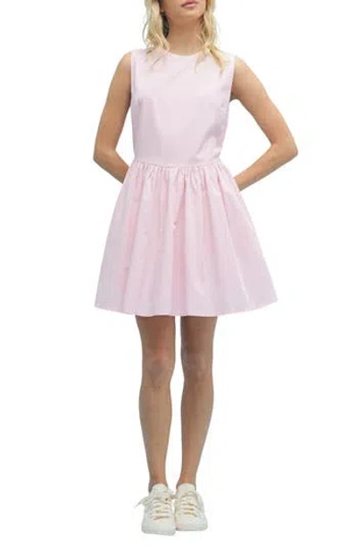 Wishlist Fit & Flare Cotton Blend Minidress In Pink