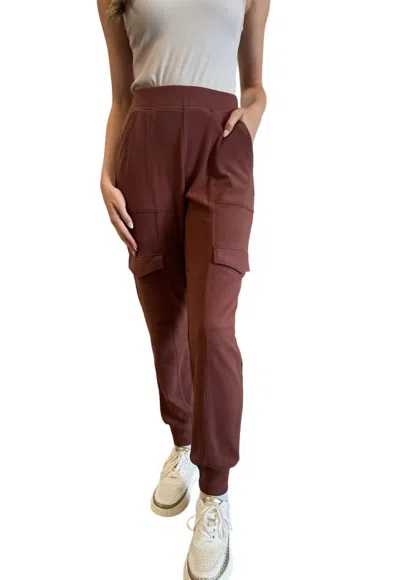 Wishlist Fleece Cargo Joggers In Brick In Brown