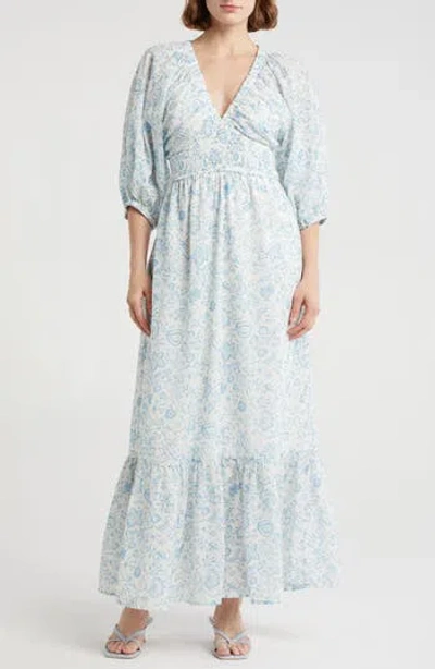 Wishlist Floral Balloon Sleeve Empire Waist Maxi Dress In Multi