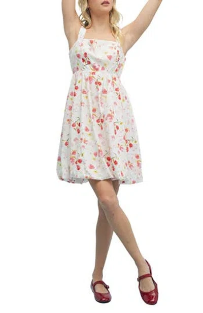 Wishlist Floral Bubble Hem Fit & Flare Minidress In Multi