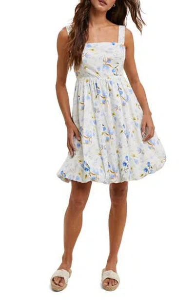 Wishlist Floral Bubble Hem Fit & Flare Minidress In Multi