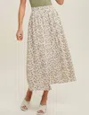 Wishlist Floral Buttoned Detail Midi Skirt In Cream In White
