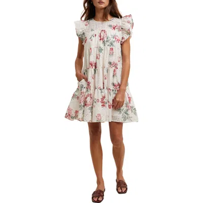 Wishlist Floral Eyelet Babydoll Dress In Multi